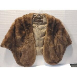 Vintage G. Fox & Co Hartford Connecticut Collared‎ Mink Stole Cape Shawl *READ*